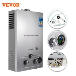 VEVOR 6L/8L/10L/12L/16L/18L LPG Propaangas Instant Boiler Boiler Outdoor roestvrij staal