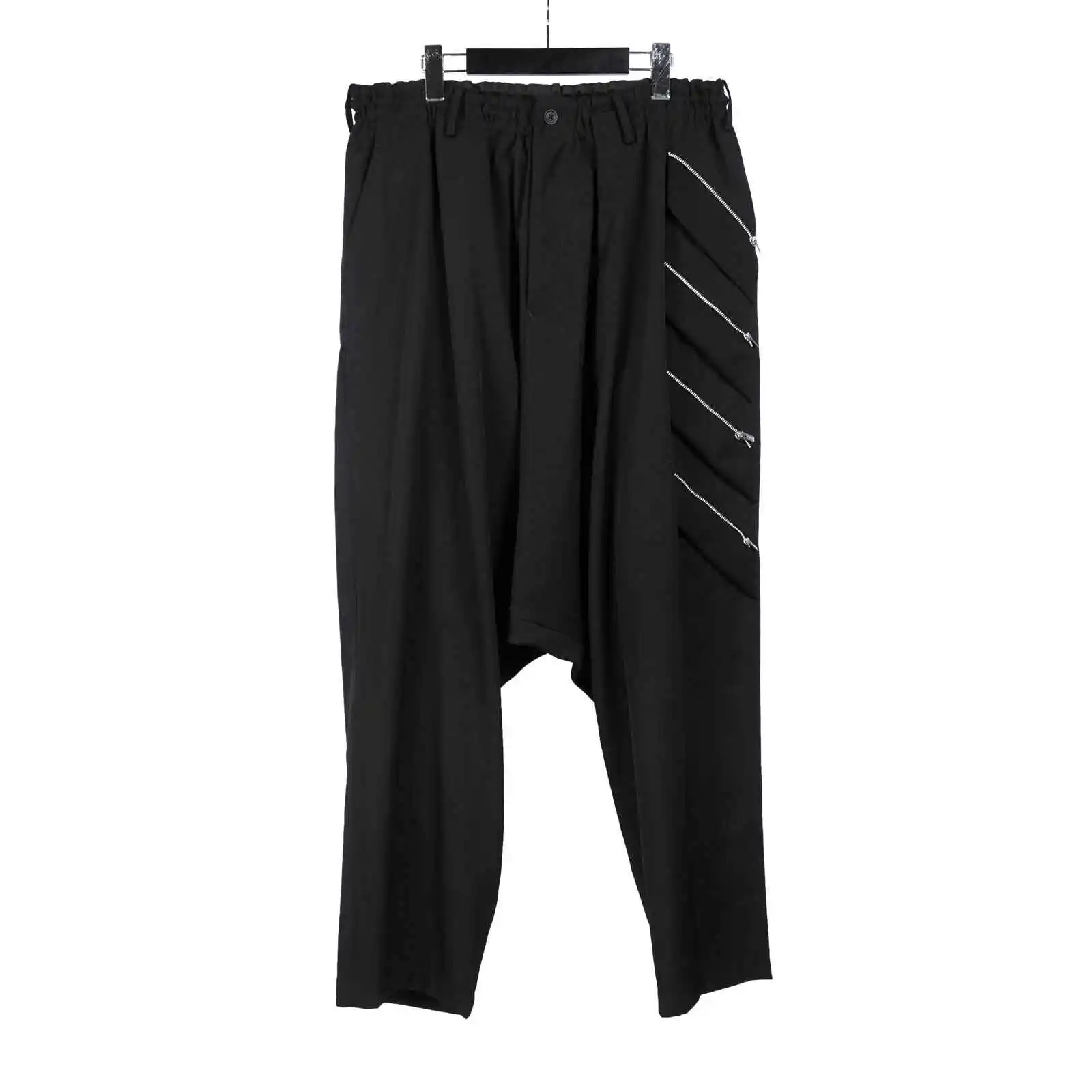 TOP-YAMAMOTO Japanese original design dark and niche pants with a touch of zipper slit casual pants trend