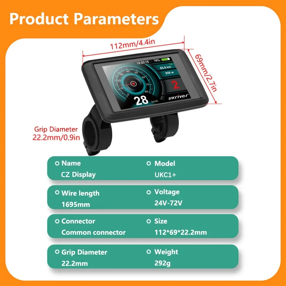 UKC1/UKC1+ LCD Colour Display Compatible with APT Protocol controller, with SM/Waterproof Connector