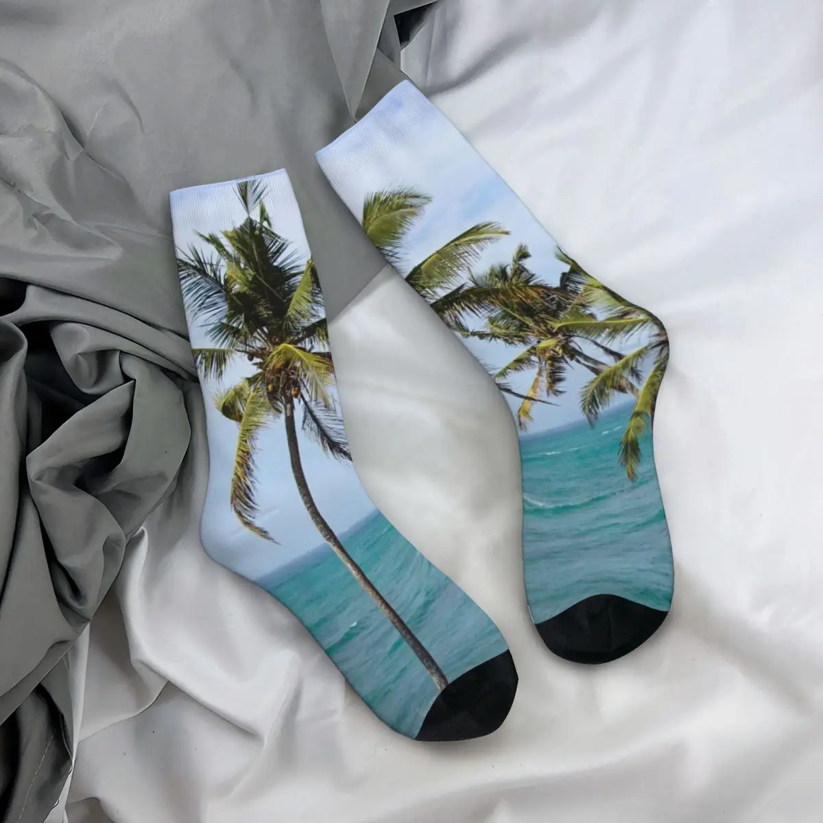 Coconut Tree Stockings Holiday Custom Korean Socks Winter Anti Skid Socks Girls Climbing Comfortable Socks