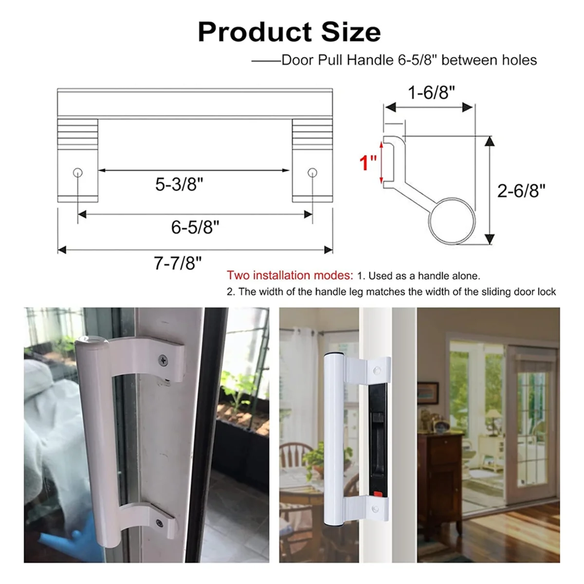 HEIßER Schiebetür Griff 8 zoll Aluminium Schiebe Glas Tür Pull Schiebe Terrasse Tür Griffe Passt 6-5/8 zoll Montage Löcher