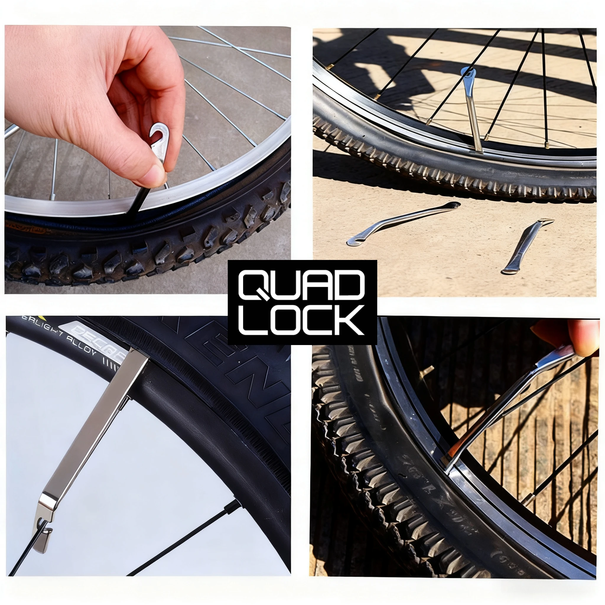 

QUAD LOCK 3Pcs Bike Tire Lever Stainless Steel Mountain Road Bicycle Wheel Remover Outdoor Cycling Repair Tool Mtb Pry Up Tool