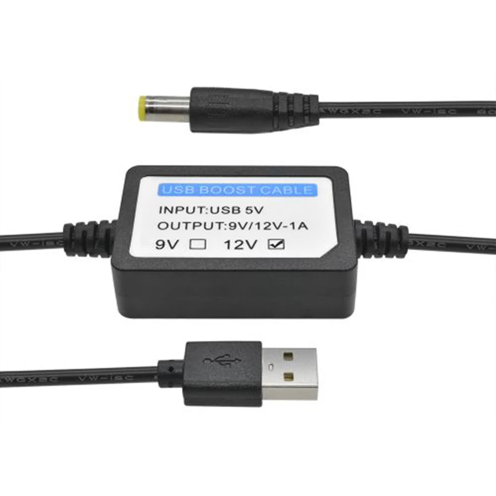 USB Charge Power Boost Cable DC 5V To 9V/12V 1A 2.1x5.5mm Step UP Converter Adapter USB Cable with Boost Component for Router