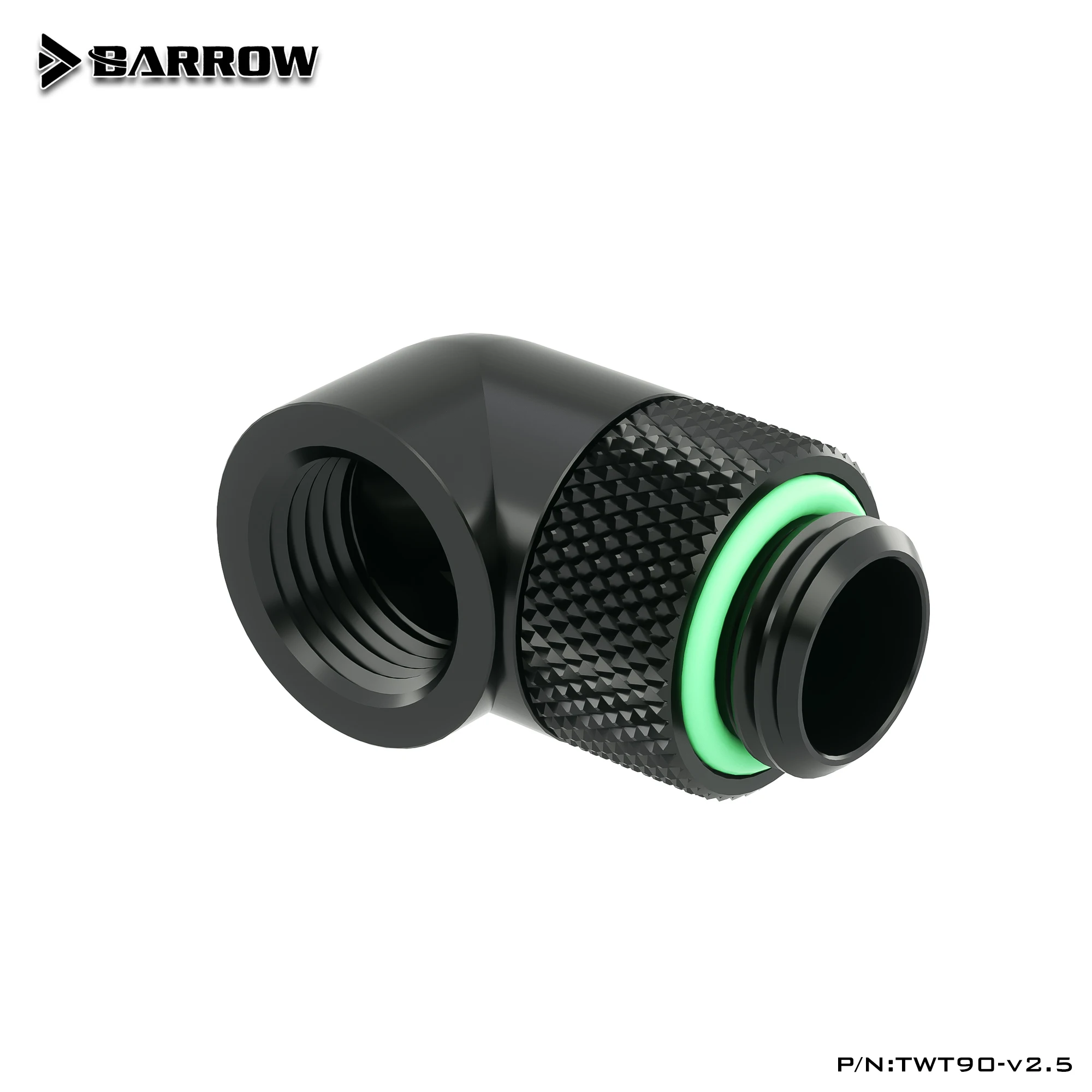 Barrow PC-Wasserkühlung, rotierende Armaturen, Rohrverbinder, Schiebeschlauch, 90-Grad-Wasserkühler, Kühlkörper-Gadget, Adapter TWT90-v2,5