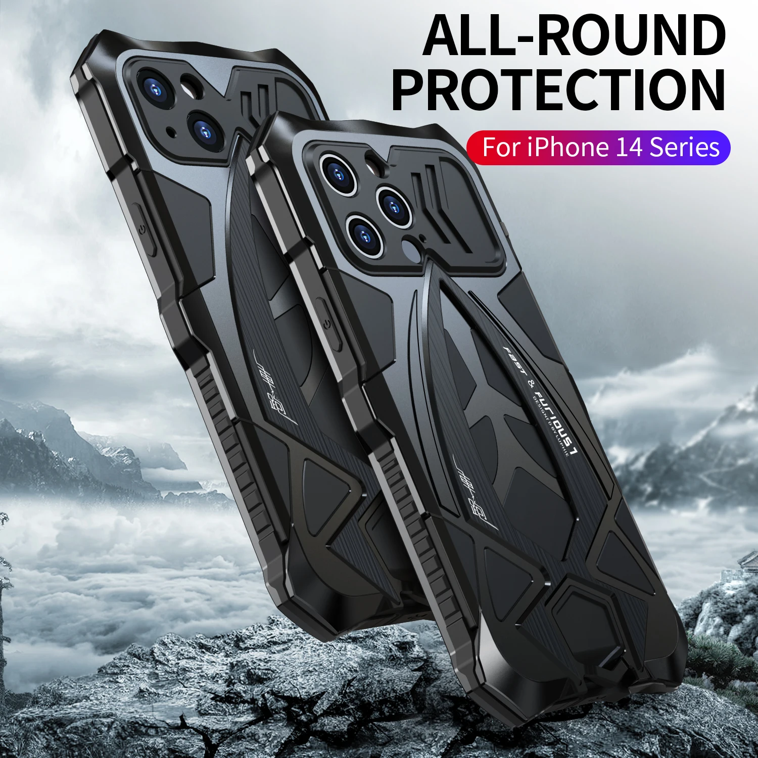 Металлический бампер Armor Hybrid 360, сверхмощный противоударный чехол для IPhone 14 Pro Max 14ProMax 14Pro IPhone14 I, чехол на весь корпус телефона