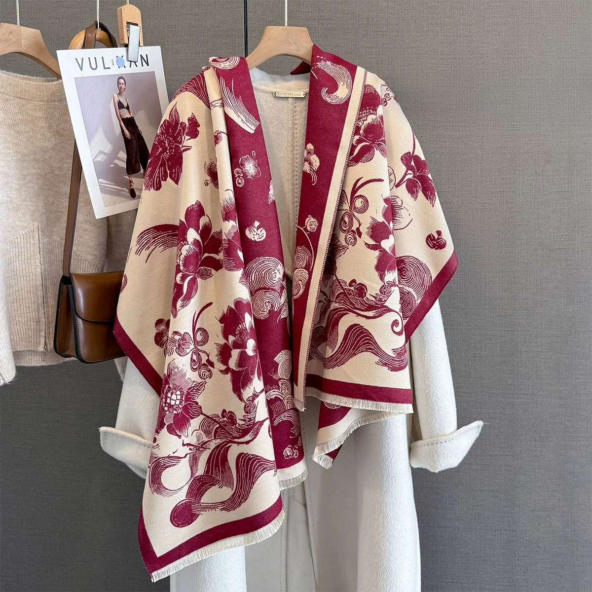 

Luxury Winter Cashmere Scarf Women 2025 New Design Warm Pashmina Blanket Poncho Scarves Female Print Shawl Thick Foulard Bufanda