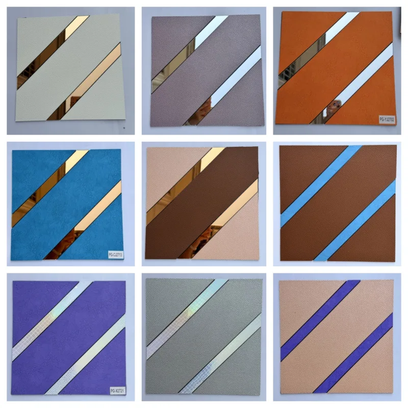 Striped Glass Leather Background Panels Wallpaper Self-adhesive Mosaic Wall Tile Living Home KTV Office Wall Sticker Wall Decors