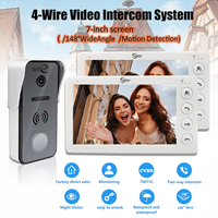 4-wire 1080P Touch Monitor, Tuya Smart Video Doorbell Camera, 148° Metal Doorbell, Home Video Intercom System