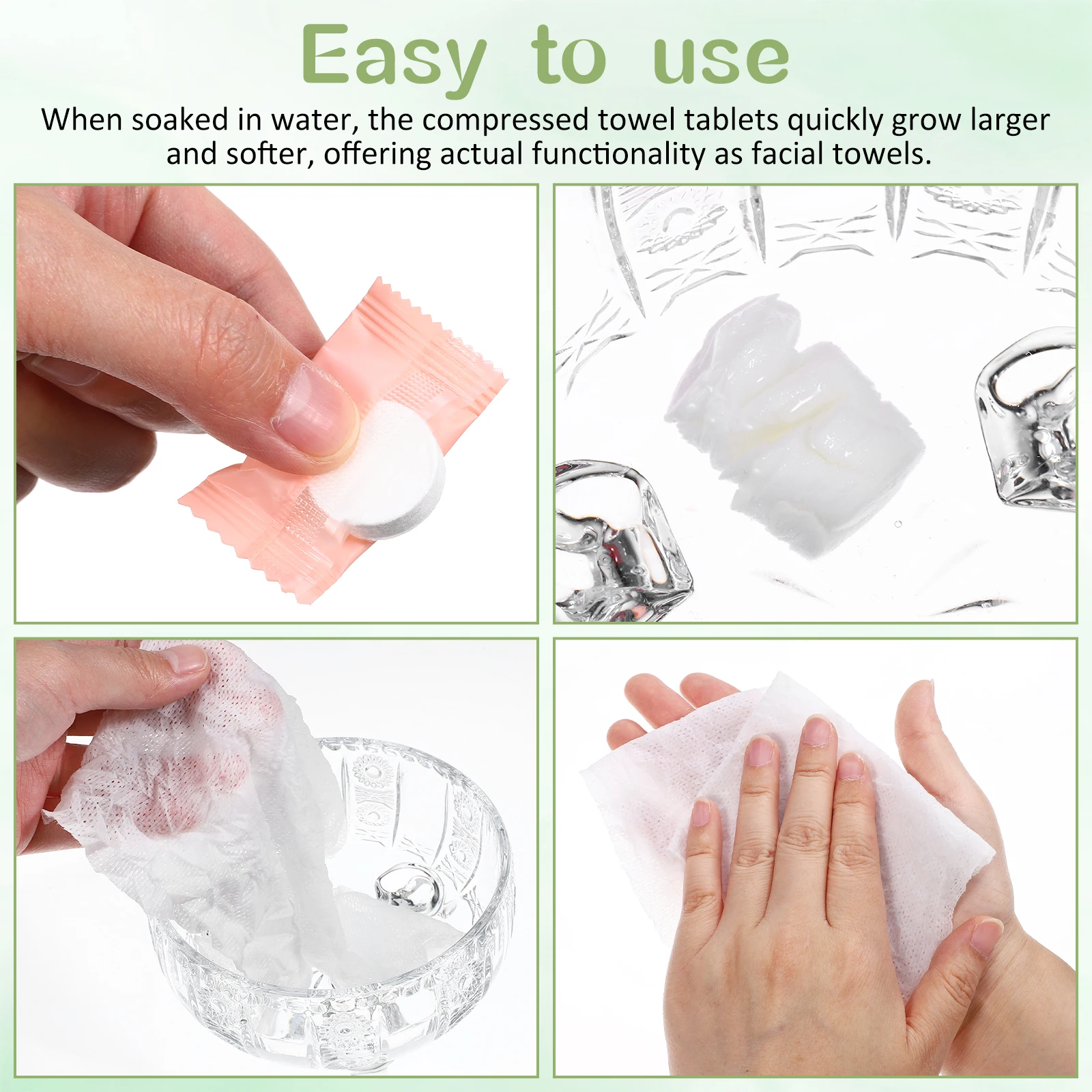 

100 Pcs Disposable Compressed Face Towels Portable Mini Coin Towels for Travel Hiking Facial Cleansing Soft Cotton