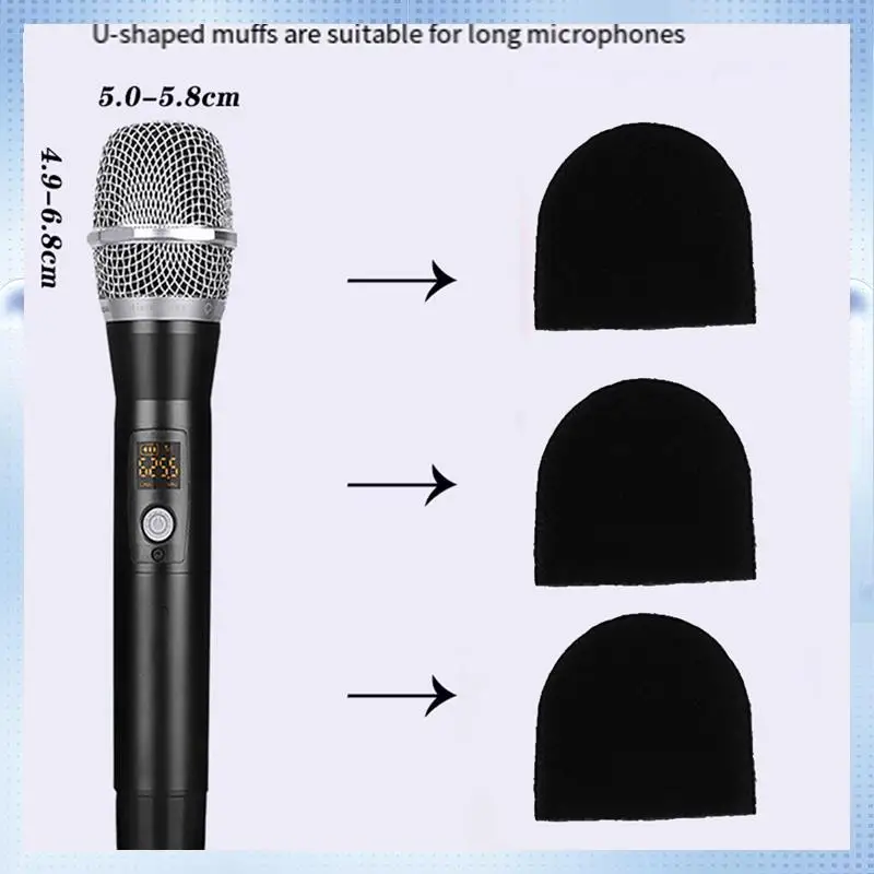 BA-400Pcs غطاء ميكروفون محمول للاستعمال مرة واحدة للزجاج الأمامي لاستوديو تسجيل KTV كاريوكي أسود