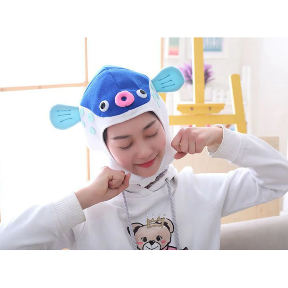 

Hat Costume Headband Hats Cartoon Cap Puffer Fish Funny Headwear Cosplay Animal