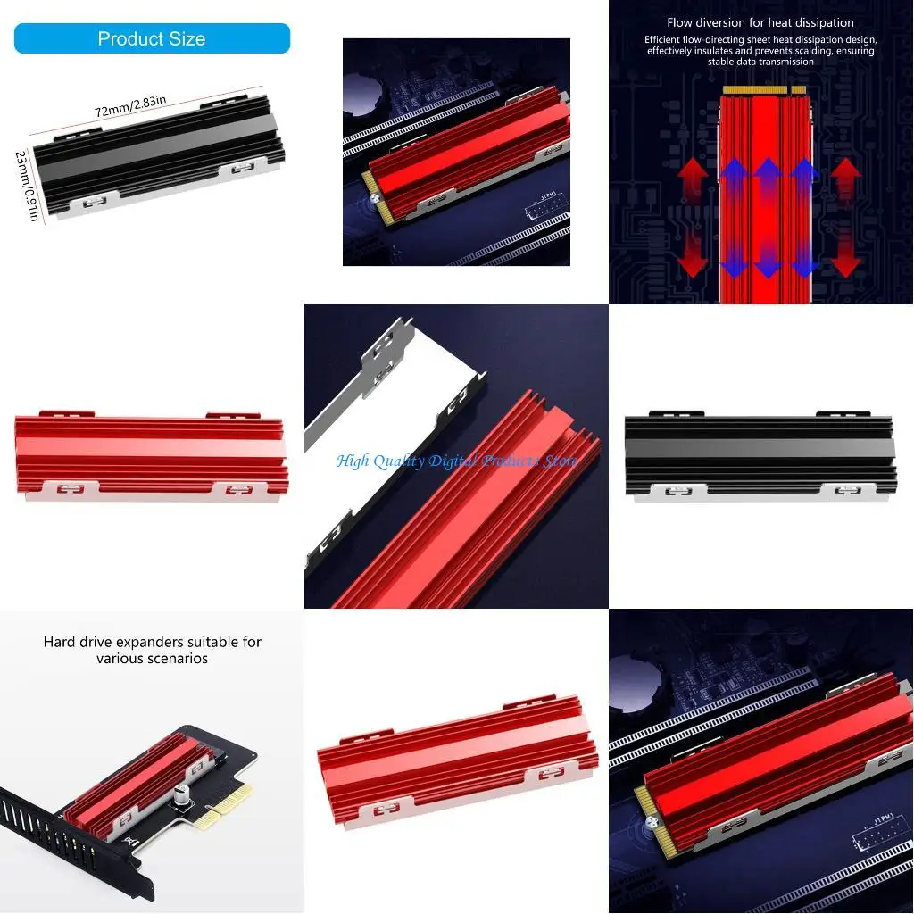 

U2JE High Performances M.2 SSDs Coolers Aluminum Alloy Heat Dissipation Solution Silents Operation PC