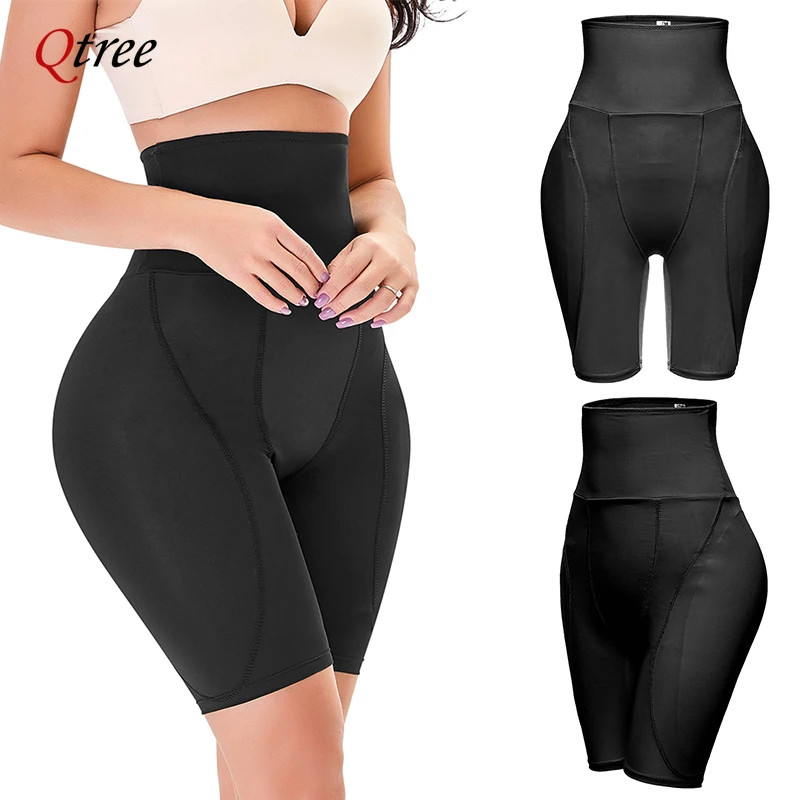 

Qtree Hip Enhancer Padded Butt Lifter Panties Women Body Shaper High Waist Trainer Tummy Control Shorts Seamless Shapewear