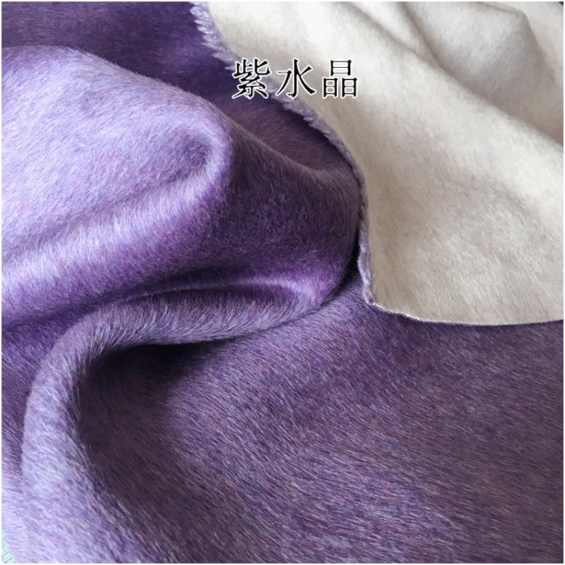 Double-sided Two-color Albaca Fabric Peru High-end Custom Autumn Winter Coat Thickened Clothing Wool Fabrics Cloth Per Meter Sew