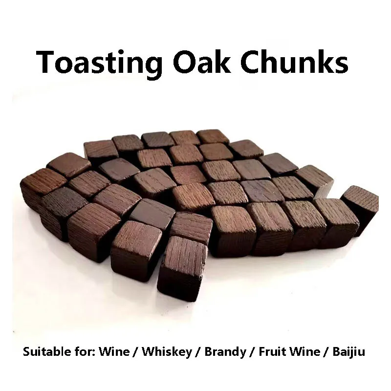 90-Piece Toasted Oak Chips for Homemade Wine, Infuses Brandy & Whiskey Flavors, Barrel Alternative for Winemaking