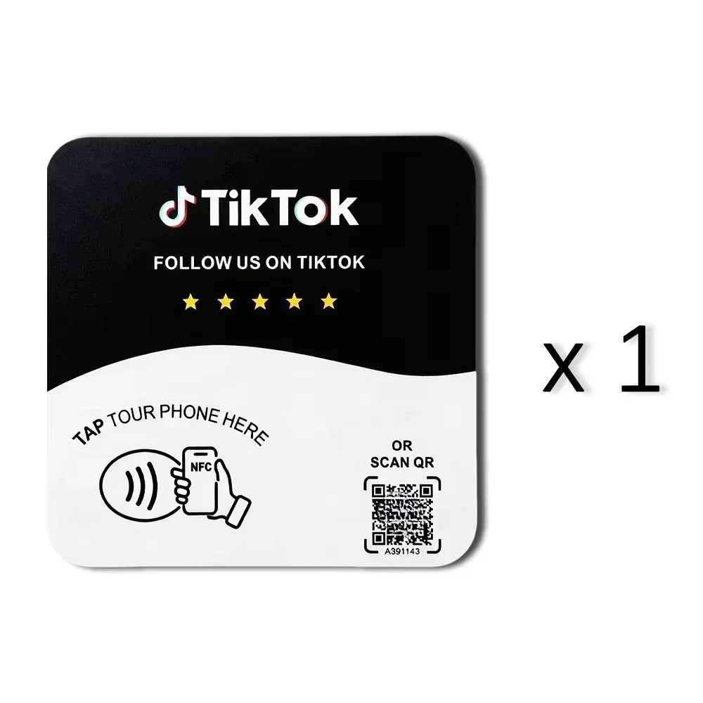 5/10/20Pcs Square NFC 215 Google Review Stand 13.56MHz Programmable Acrylic NFC Card with QR Code for Countertops