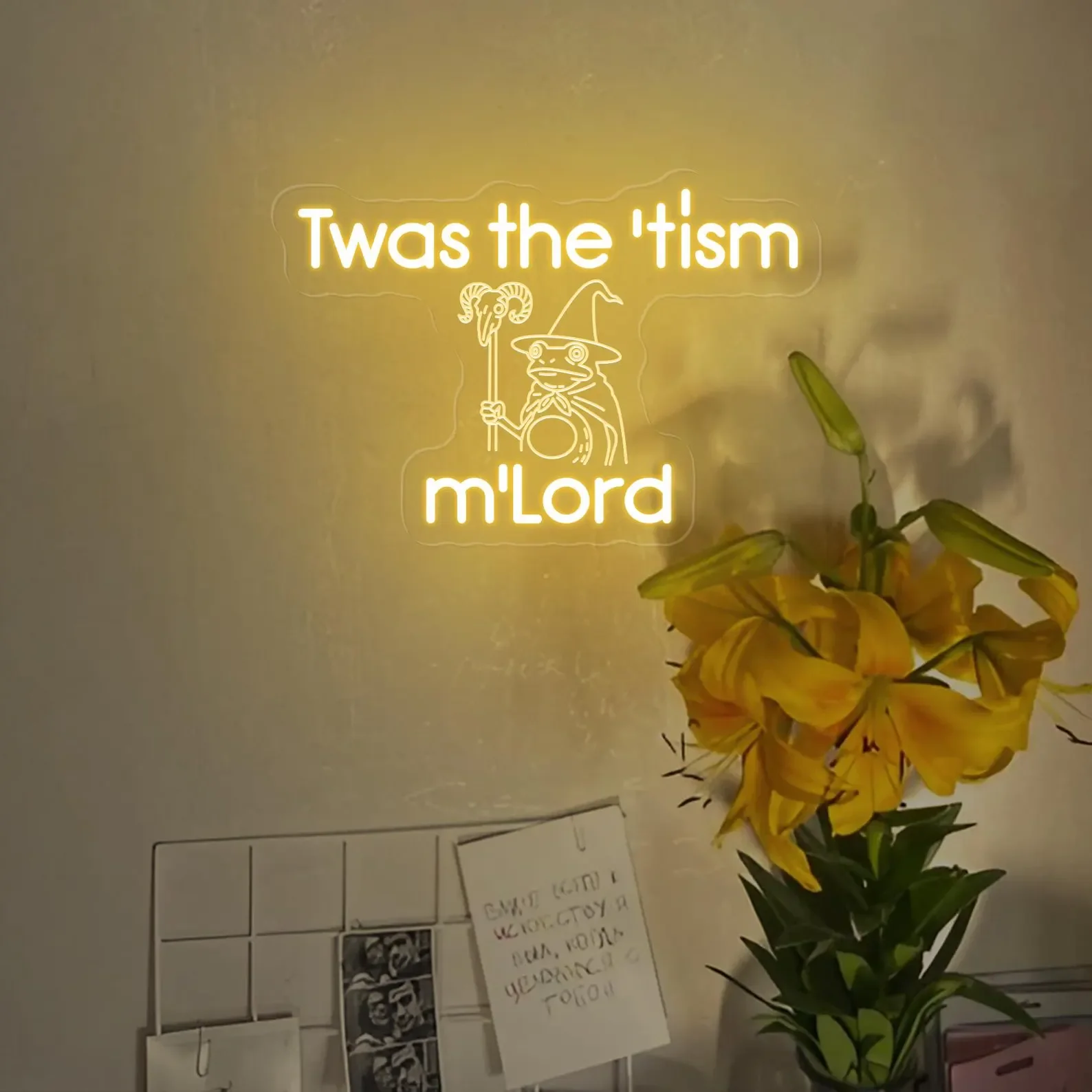 was the 'tism m’Lord LED Light, Funny Wizard LED Neon Sign, Gamer Room Meme Decor, Bedroom, Gaming Room, Party, Gift for Friends