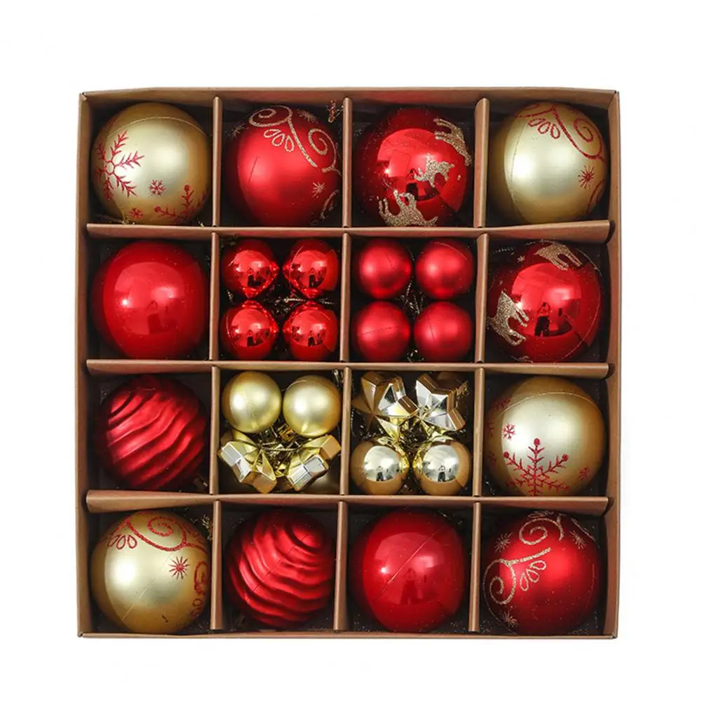 Christmas Tree Accessory Pack Shatterproof Christmas Balls Ornaments Set for Xmas Tree Holiday Wedding Party Decorations 44pcs