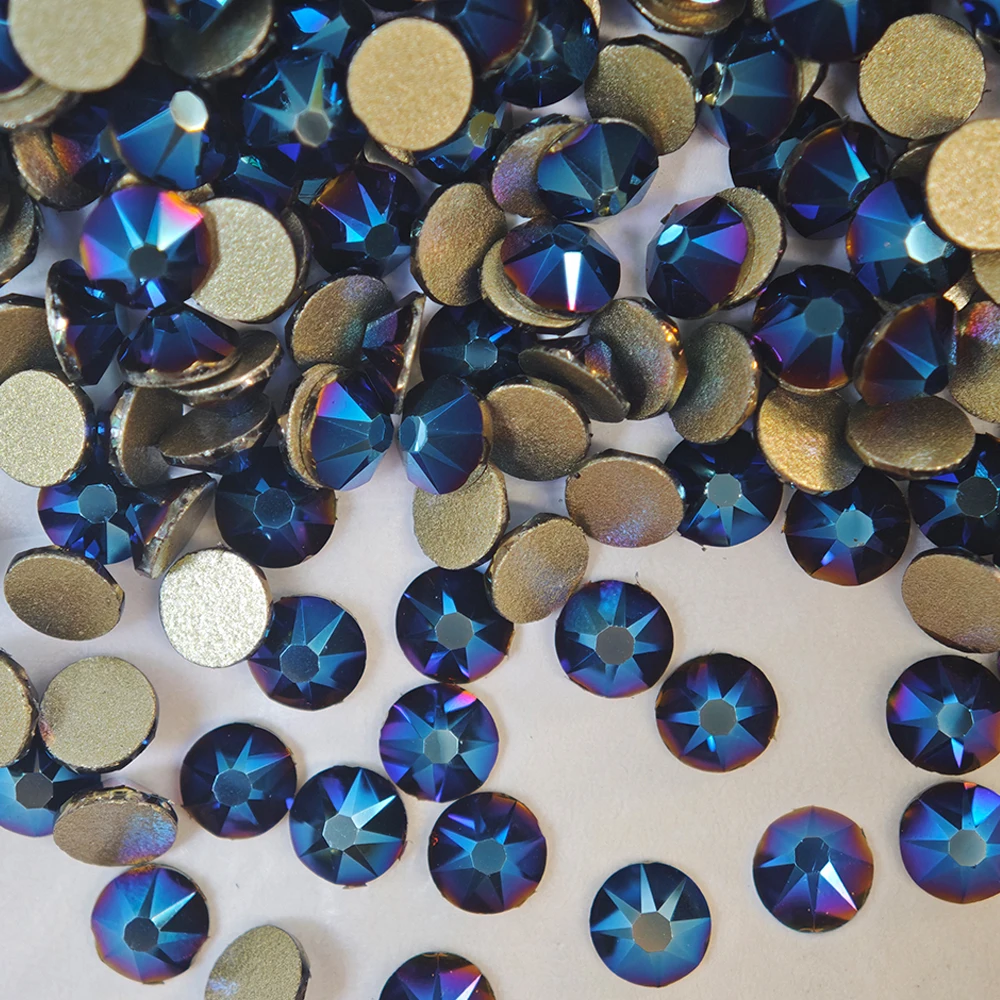 2088 8 große 8 kleine Non-Hotfix Flatback Strasssteine in neuen Beschichtungsfarben, brillante Kristall-Strasssteine für Kleidung und Accessoires – Detail 4