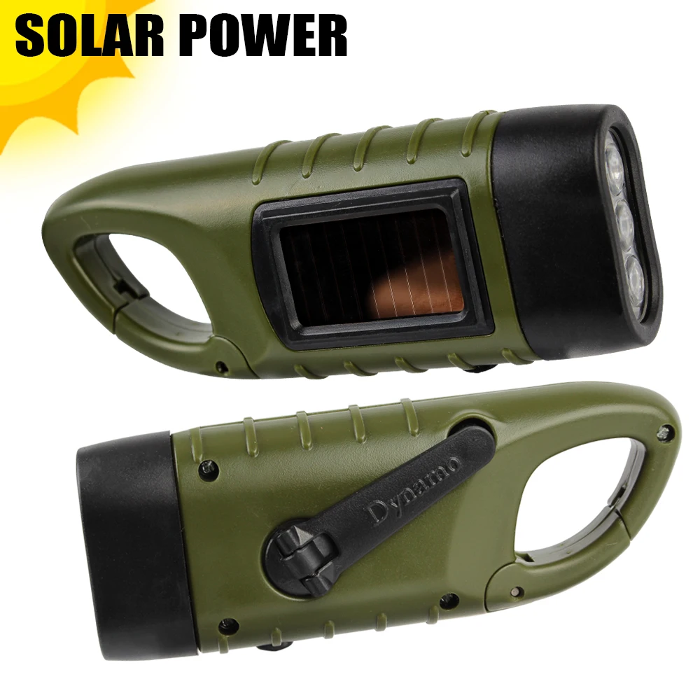 Torche lanterne à manivelle, lampe de poche LED à énergie solaire, lampe de tente dynamo, portable pour le camping en plein air, l\'alpinisme