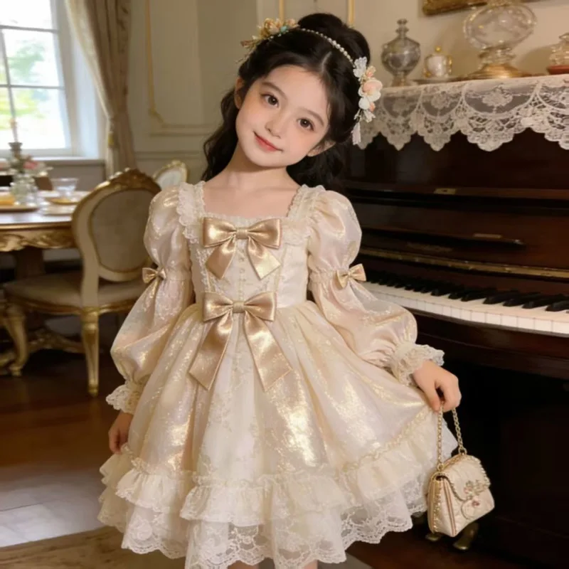Children's Summer Premium Party Boutique Sweet Dress Girl Lolita French Lace Fluffy Birthday Princess Dress