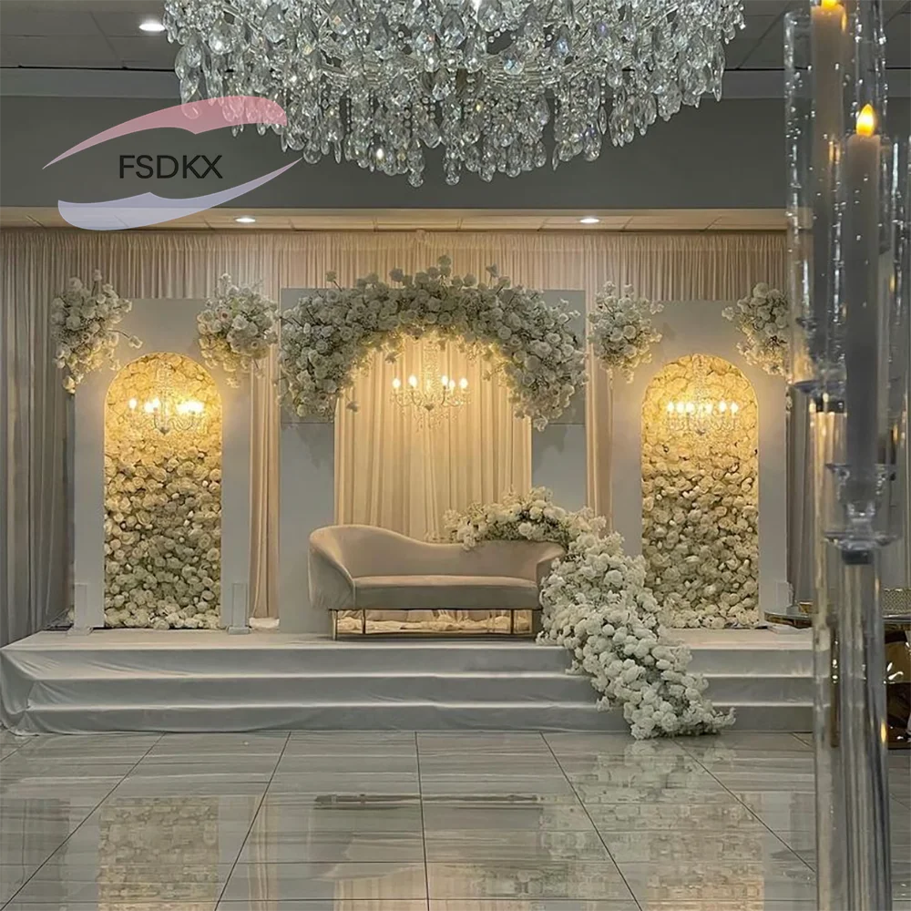 New Arrival Pvc Acrylic Exquisite Round Arch Wedding  Backdrop For Wedding Products