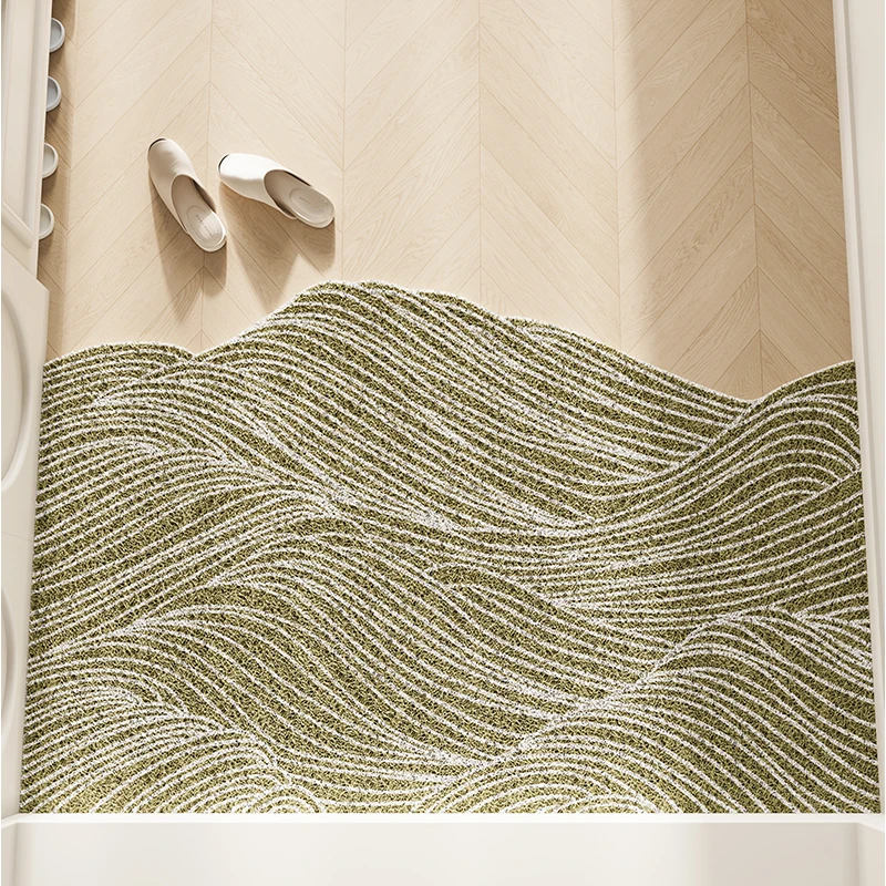 Entrance Mat with Irregular Silk Ring, Entrance Door Mat, Anti Slip Carpet in The Foyer, Dirt Resistant and Foot Free Mat