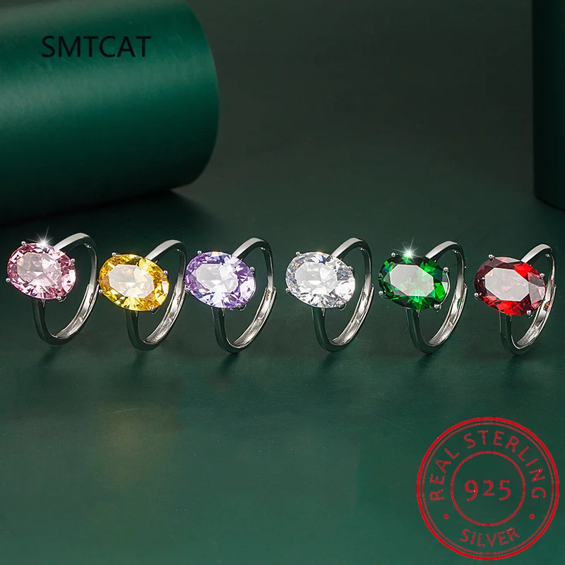 

Natural 1.45ct Garnet Citrine Amethyst Peridot Sky Blue Topaz Birthstone Solitaire Ring 925 Sterling Silver Women Daily