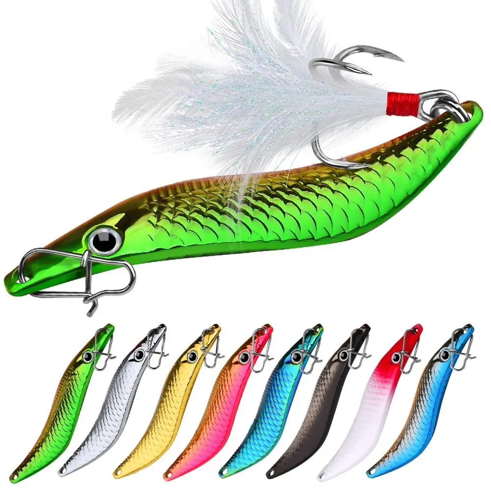 

1 Pc Feather Hook Metal VIB Leech Spinners Spoon Lures S Leech Bait 10g15g 20g Leech Fishing Lures Leech VIB