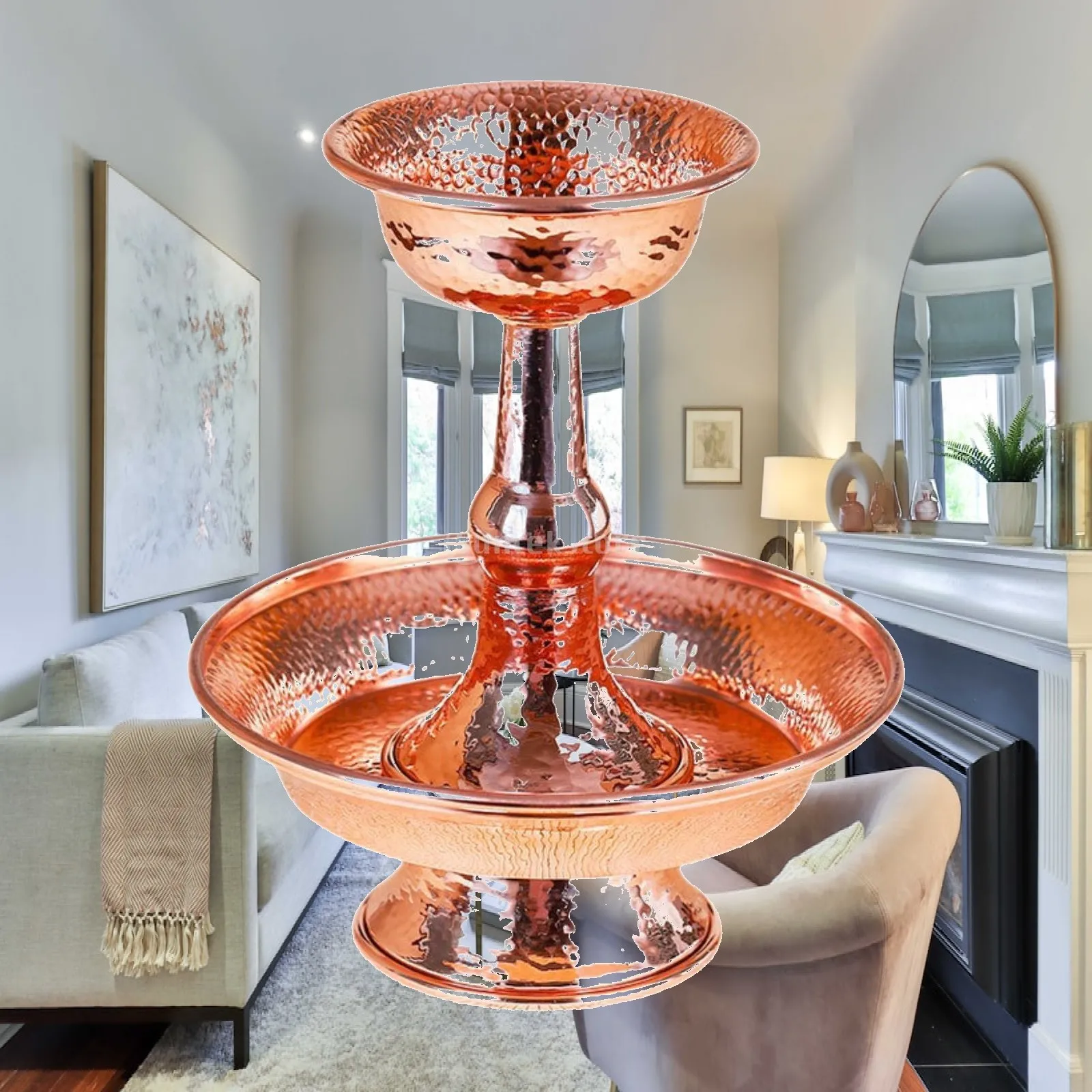 Buddhist Red Copper Offering Bowl Tibetan Altar Cup Vintage Meditation Decorative Bowl for Temple Worship and Home Display