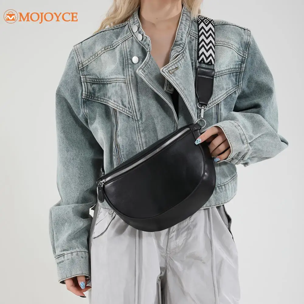 

Chest Bag for Women Lightweight Crossbody Bag Adjustable Strap Shoulder Bag All-Match Banana Bag Solid Color Versatile Waist Bag