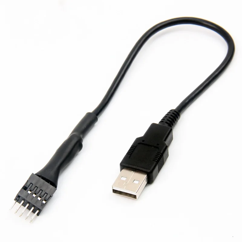 USB A to 9 Pin USB Header, 9 Pin Motherboard Male IDC Dupont to USB 2.0 Type A Male Cable Cord Extender Adapter Converter Cable