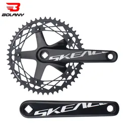 BOLANY Square Hole Alumniun Alloy Single Chainwheel Bicycle Crankset SKEACE 144BCD 165mm Integrated Fixed Gear Crankset