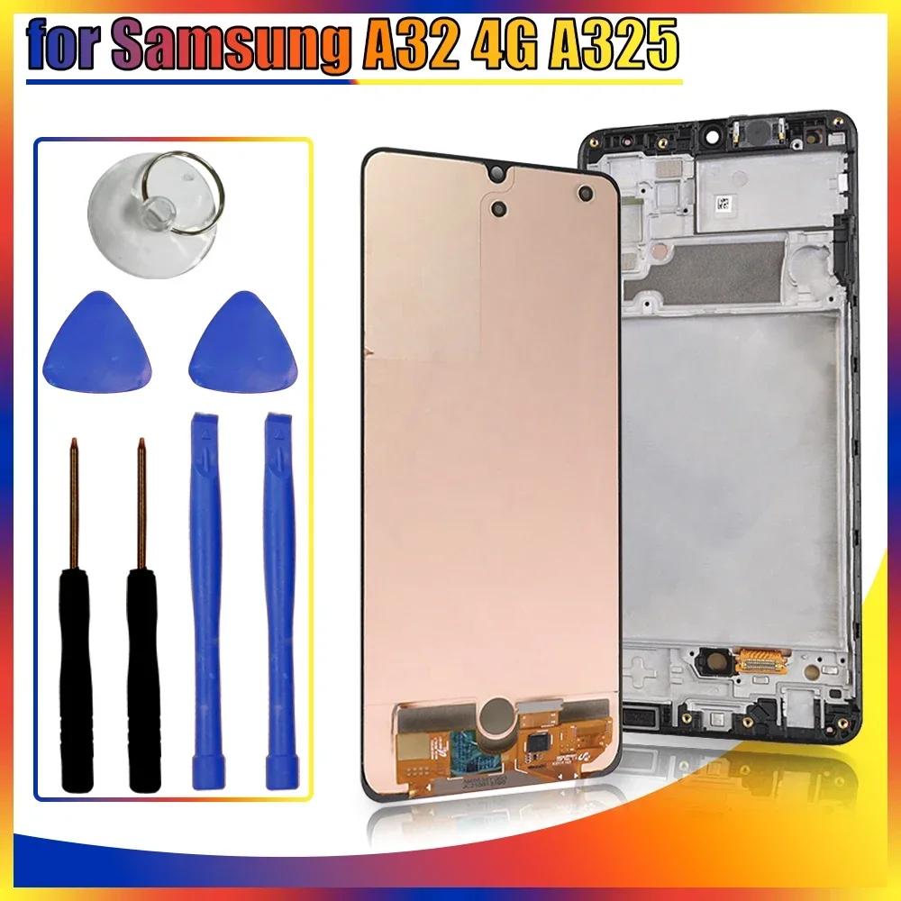 Super AMOLED LCD for Samsung Galaxy A32 4G A325F LCD Display Touch Screen Digitizer for Samsung A325 A325F SM-A325F/DS LCD