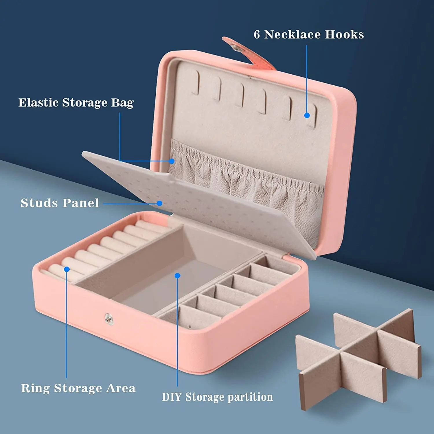 Koreanische Version Einfache Ins Stil Tragbare Schmuck Lagerung Box 2023 Neue High-end-Exquisite Große Kapazität Reise Schmuck Tasche – Detail 1