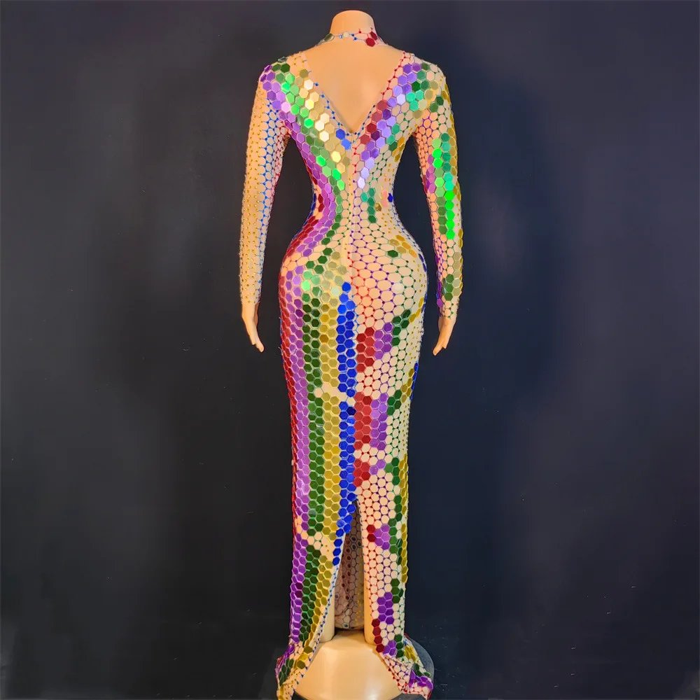 

New nightclub party party bright rhinestone sequins sexy elastic hip-wrapped dress stage performance suit wsq