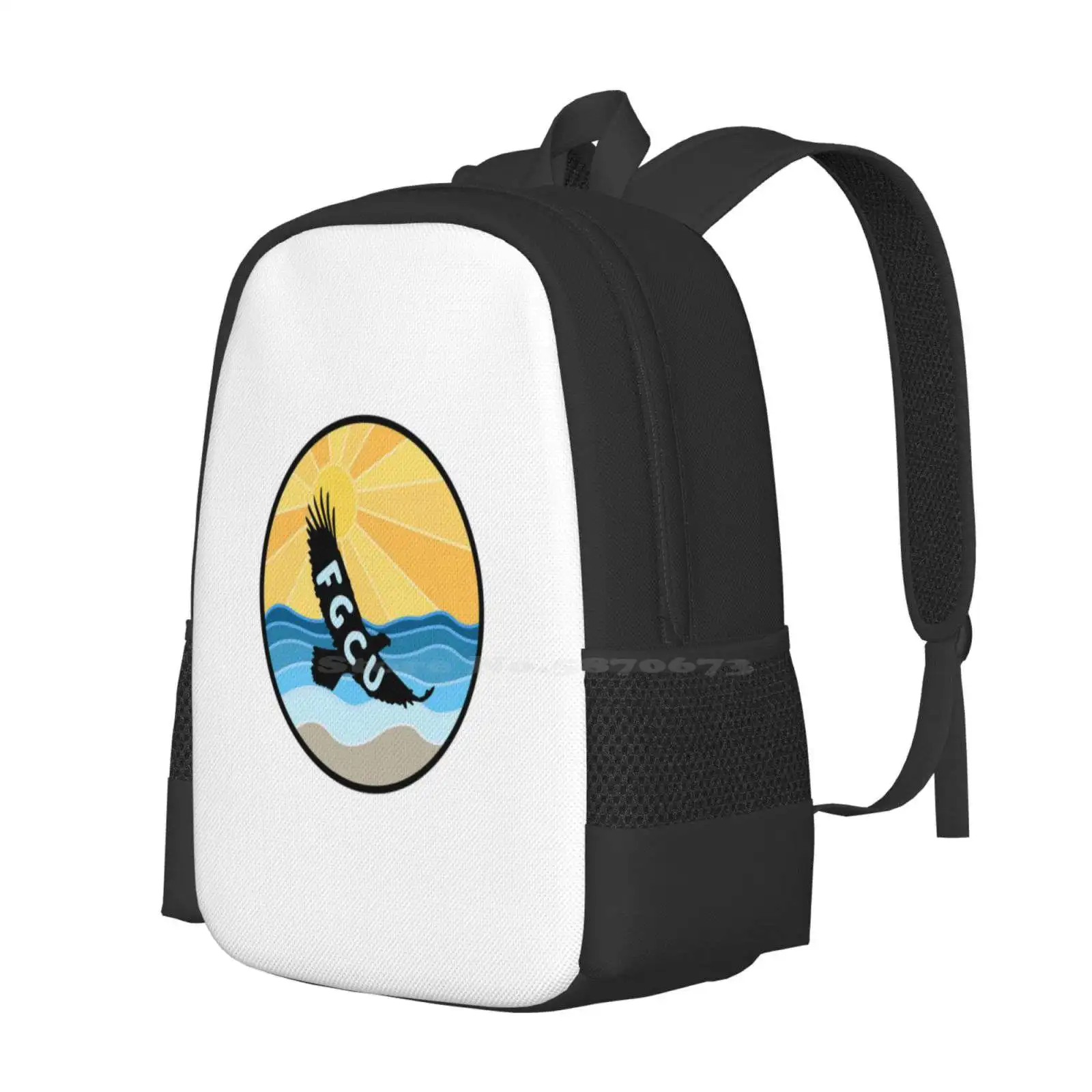 Fgcu Eagle And Beach Teen College Student Backpack Pattern Design Bags Azul The Eagle Go Fgcu Car Magnet Sunset Fort Myers