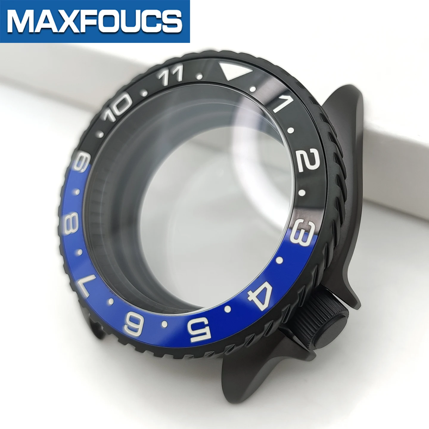 Turbine SKX 3.8 Uhrengehäuse-Set Schwarz Matt Passend für NH35/NH36/NH34 MOD Uhrengehäuse Teile Saphir-Einsatz Krone Kundenspezifisches Zubehör – Detail 12