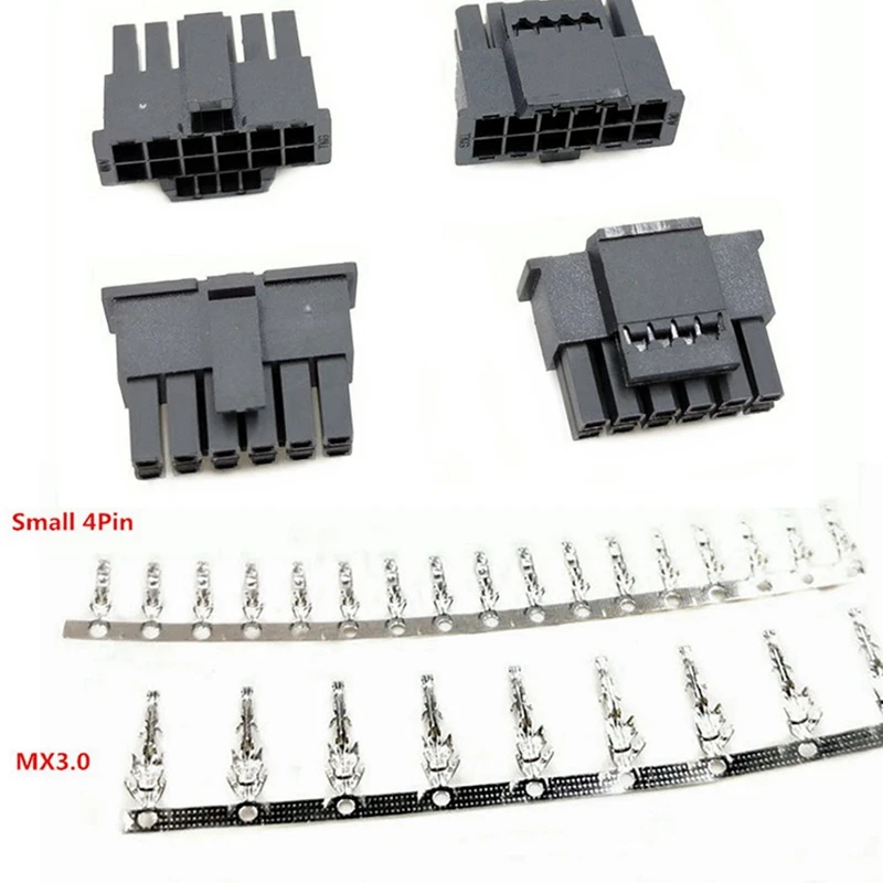 

T44C_10Pcs PCIe 5.0 12VHPWR 16Pin 12+4Pin Male GPU Power Cable Connector with Terminal Pins