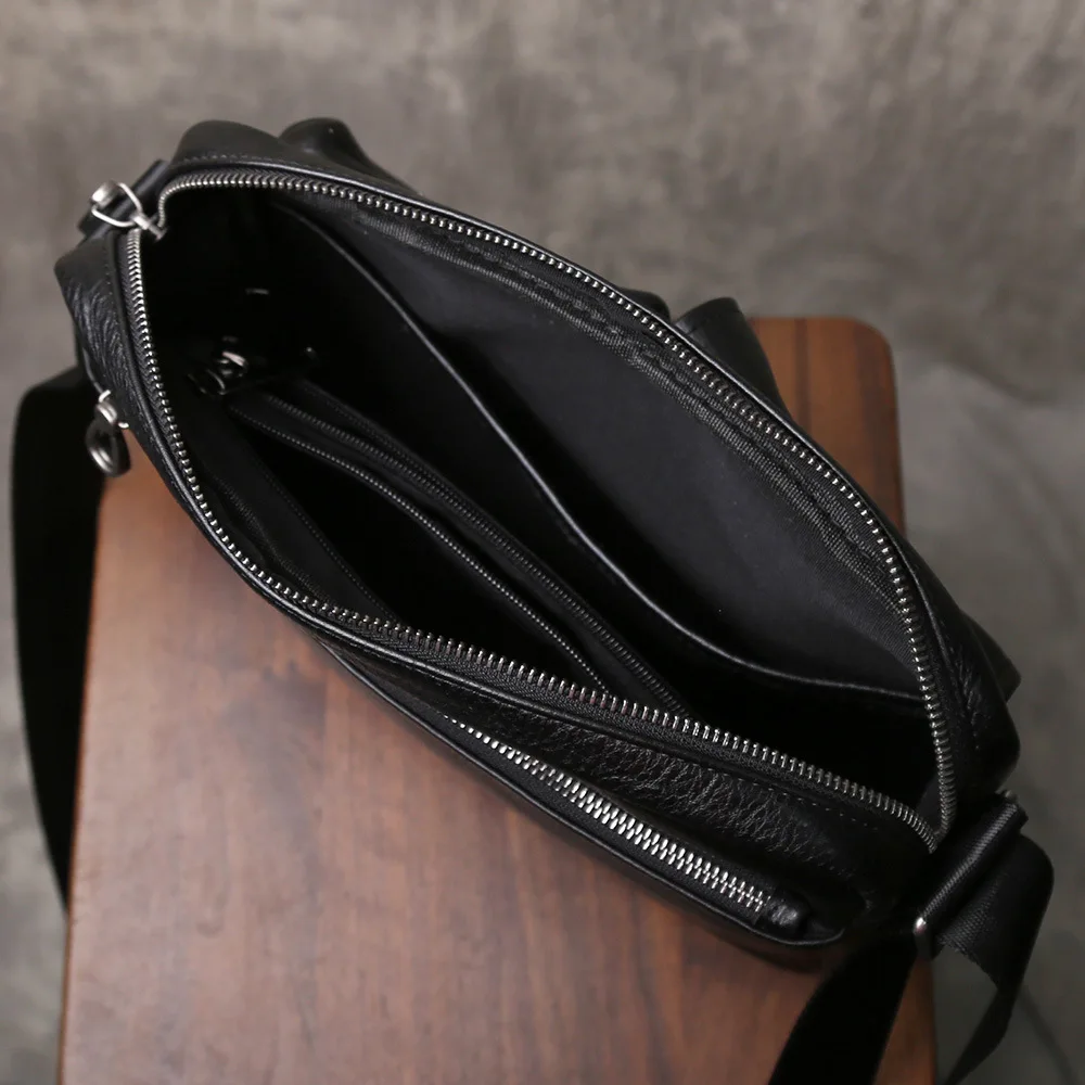 Men's Genuine Cowhide Crossbody Bag Minimalist Commuter Versatile Fashion Casual Premium Single Shoulder Bag Trendy