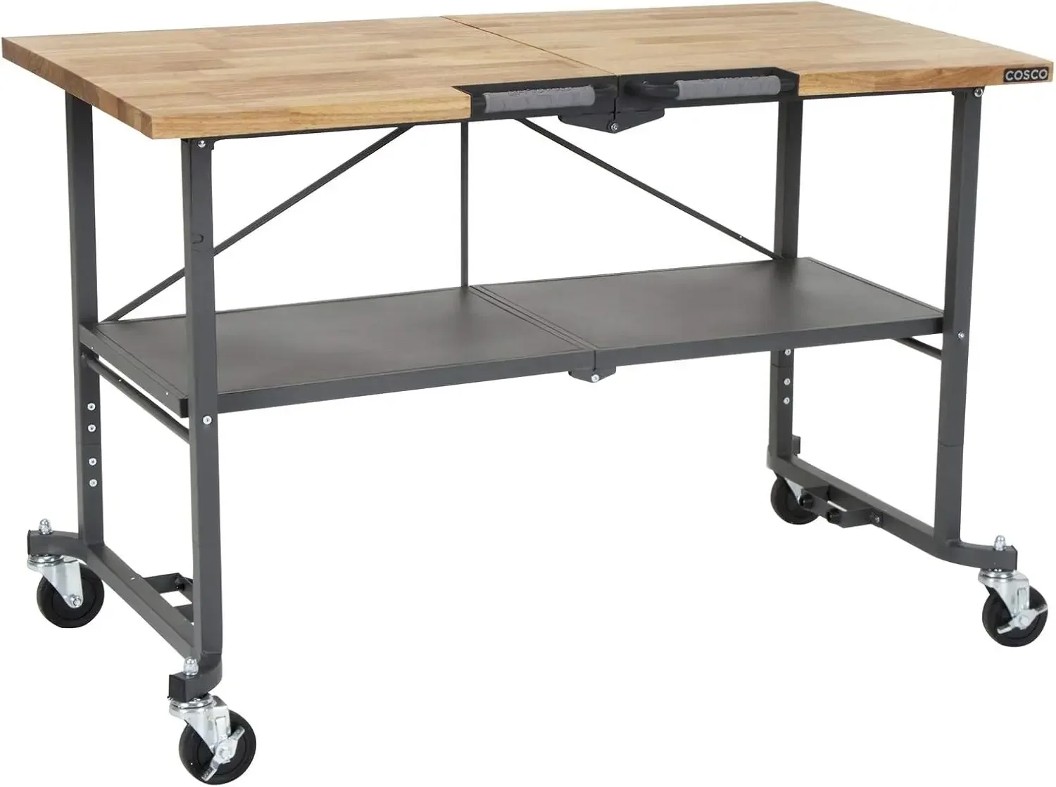SmartFold Portable Workbench/Folding Utility Table (Gray Steel Frame)