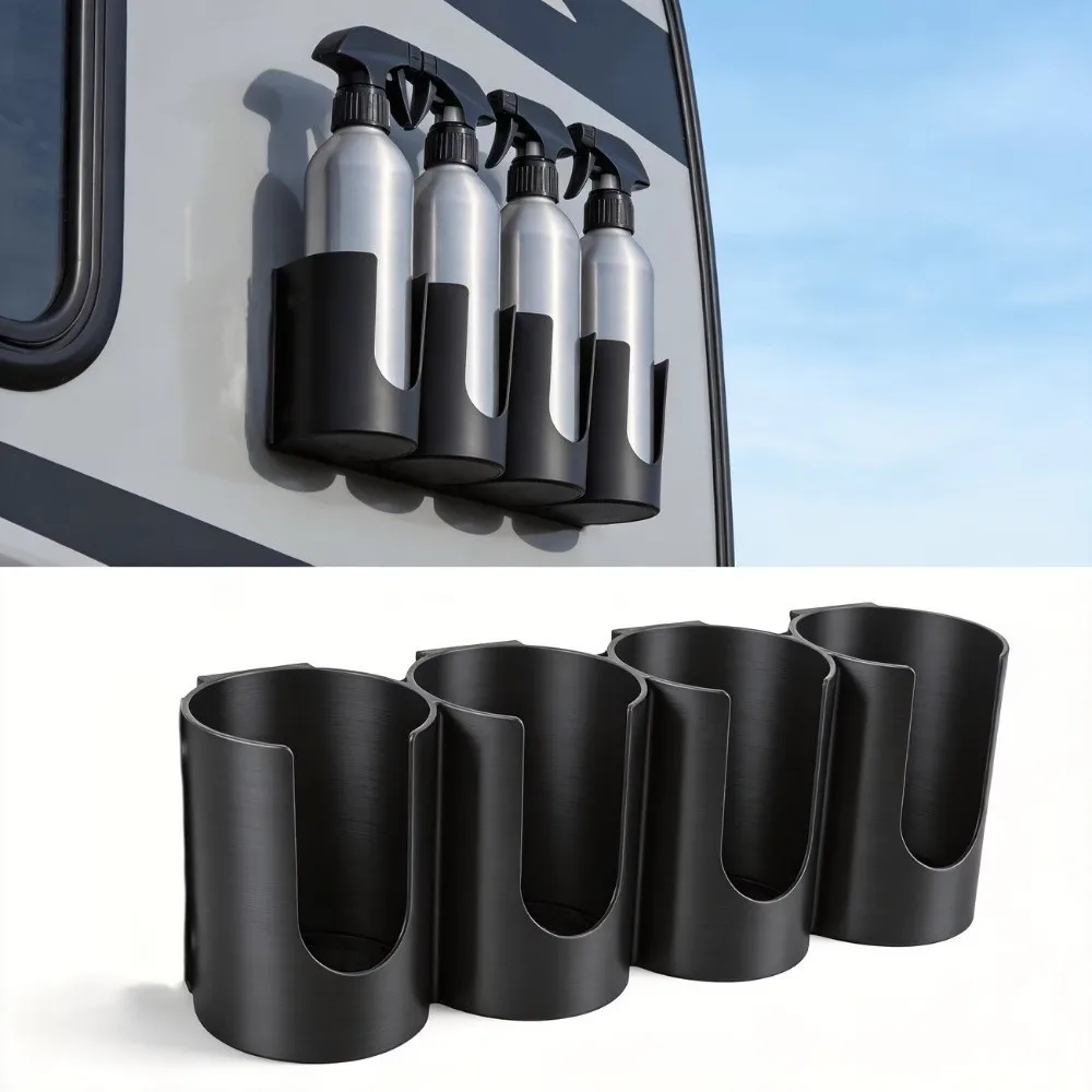 Practical 4 Slots Spray Bottle Holder 3D Printed Wall Mounted Paint Can Holder Plastic Space Saving Caulk Tube Organizer RV