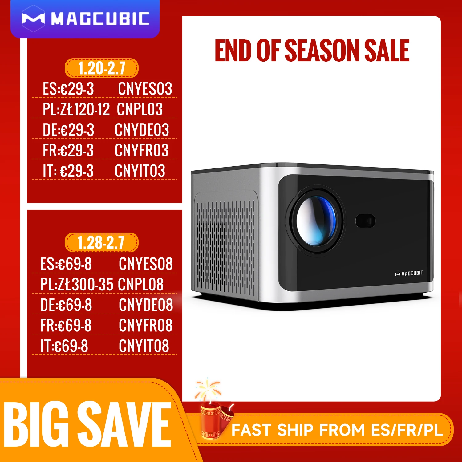 Magcubic 580ANSI Projector Android 11 4K 1080P Wifi6 Voice Control Allwinner H713 Electronic Focus BT5.0 Home Projetor HY350 Pro