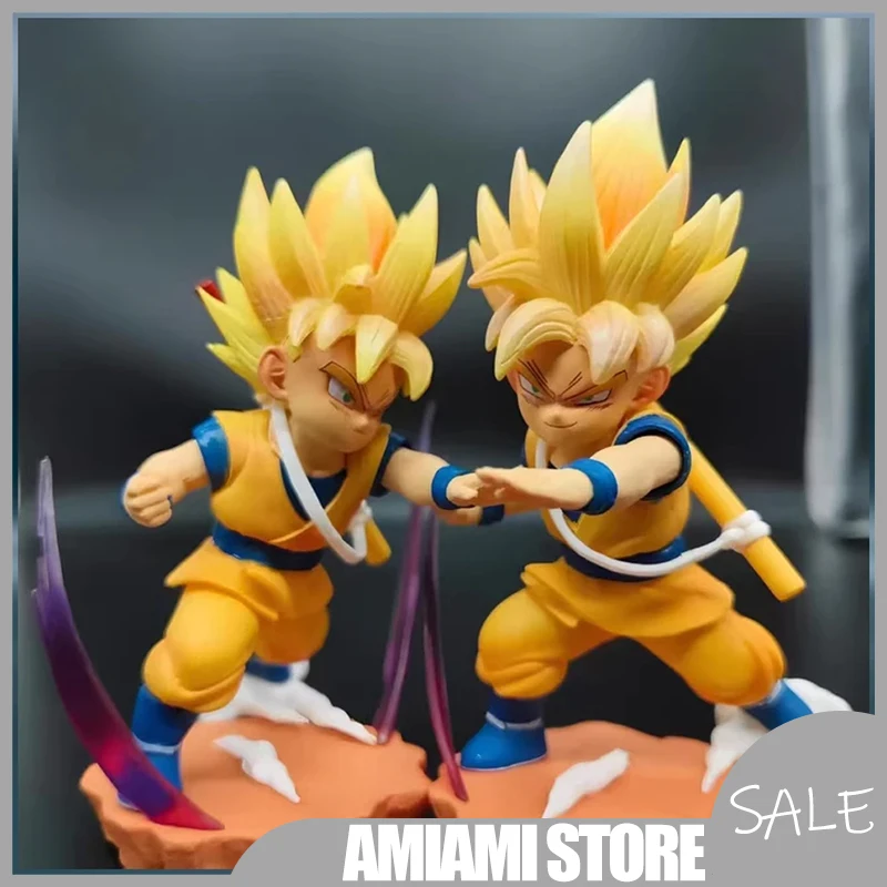 

12cm Super Saiyan Son Goku Anime Figure Model Collection Desktop Ornament Decoration Kawaii Manga Character Statue Kids Toy Gift