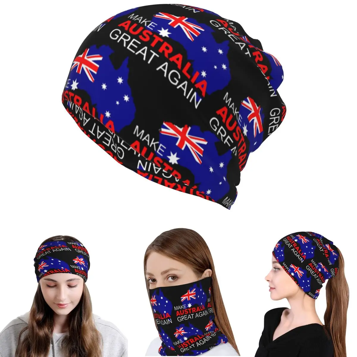 Make Australia Great Again Bandana Neck Gaiter Mask Scarf Multi-use Balaclava Beanies Hat for Men Women Adult Windproof