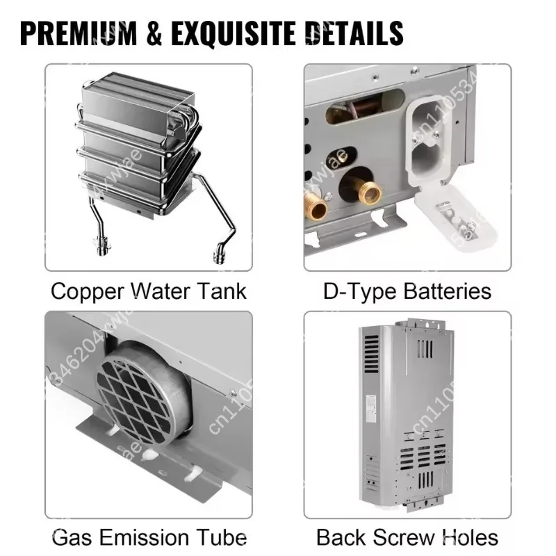 Safe Instant Hot Water Heater Compact Design Copper Heat Exchanger Efficient Natural Gas LPG System