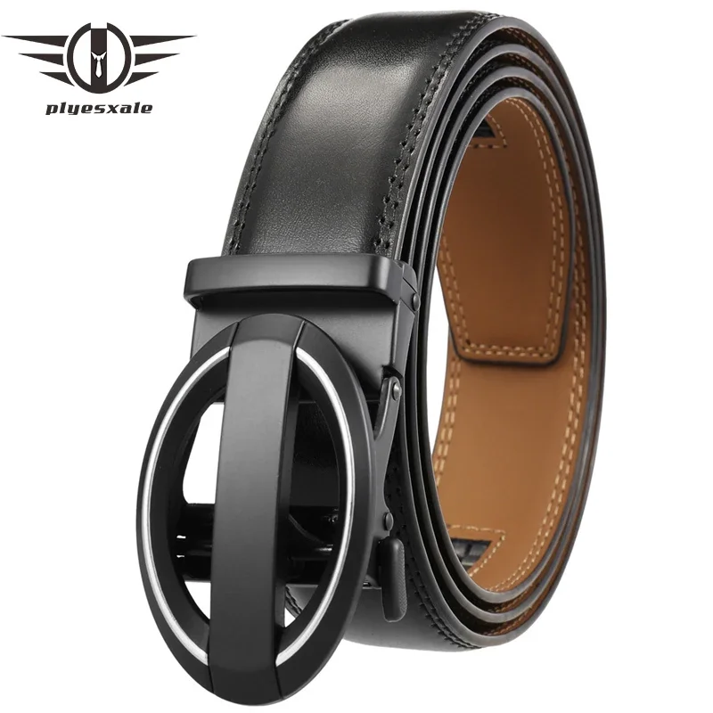 

Black Dark Brown Belt For Men Leather Designer Alloy Automatic Buckle Mens Formal Belts 3.5cm Width Casual Belt Male 2024 B378