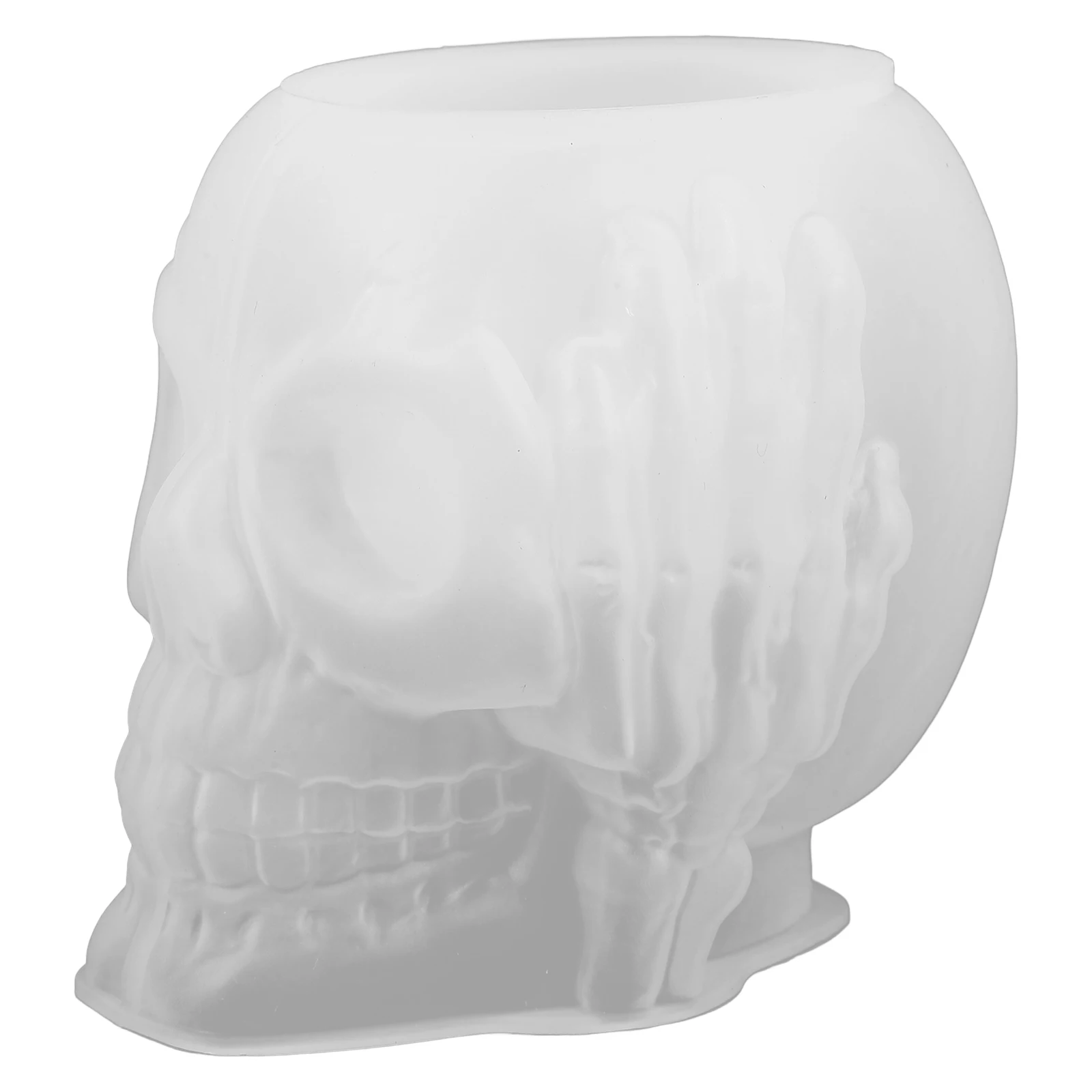 

Skull Scented C Holder Planter Pen Storage Silicone Mold for DIY Halloween Crafts Easy Demold Clean Reusable