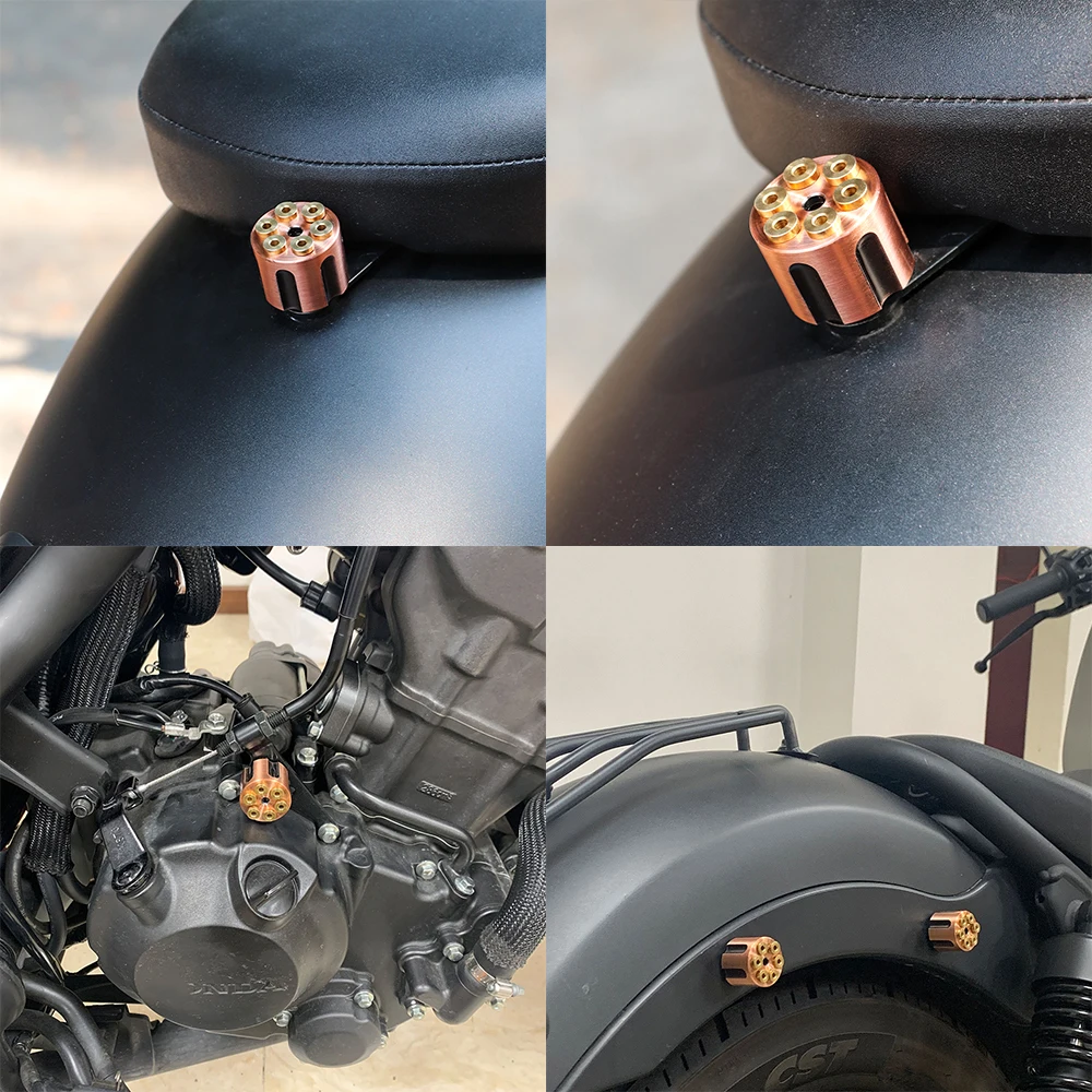 SAMUZOKI Motorcycle Aluminum M8 Rear Fender Seat Bolt Screw Mount For Honda Rebel CMX300 CMX500 1100 2017-2021