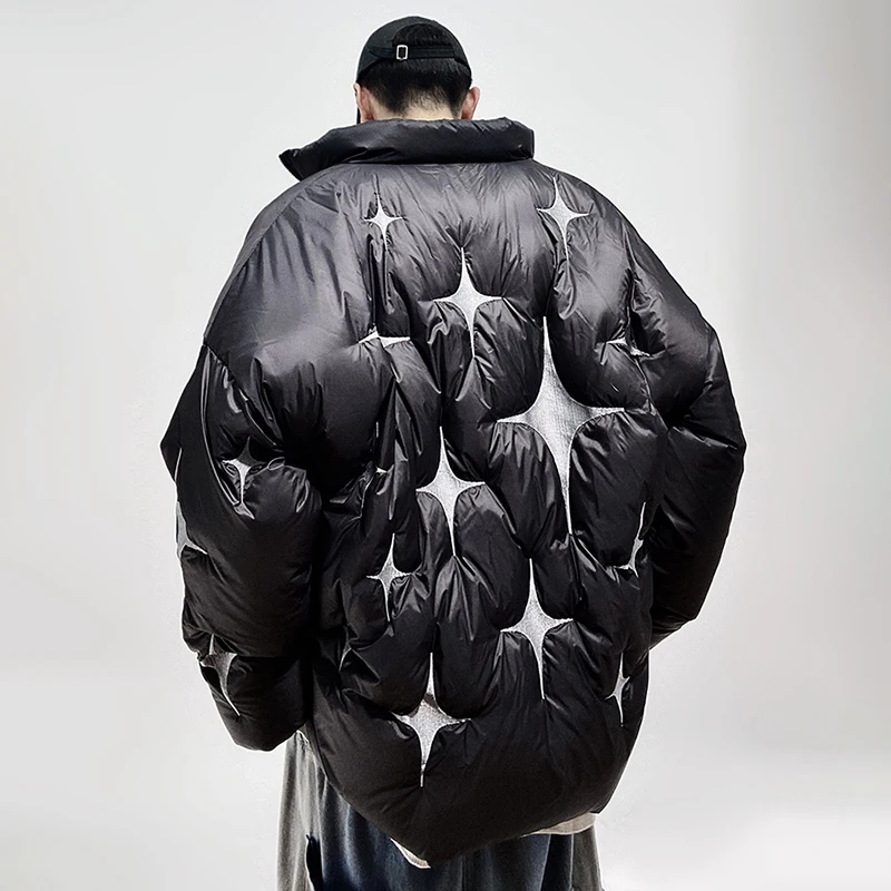 LUZHEN Contrast 2026 Patchwork New Pattern Personalized Design Color Warm Padded Coat Men's Fashion Street Casual Parka JY9475